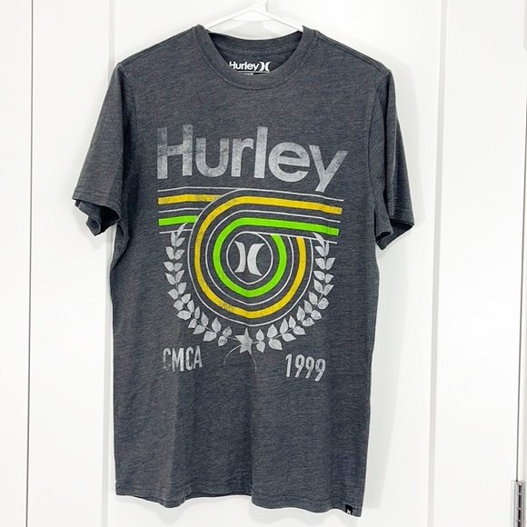 Hurley Medium Grey and Green Short Sleeve T-Shirt - Picture 1 of 5